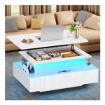 YITAHOME LED Lift-Top Coffee Table with 2-Drawers