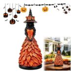 YOMOZEM Enchanted Autumn Witch Figurine, Halloween Tabletop Statue
