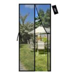 YRH Magnetic Fly Screen Door, Polyester Mesh, 100×210 Cm, Black