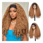 Yacurcur Afro Curly Headband Wig for Black Women, Glueless, 24in
