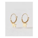 Yasmin Turtle Charm Wire Hoop Earrings