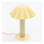 Yellow & Green Crinkle Shade Table Lamp 34x28cm