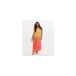 Yellow Ombre Pleated Beach Maxi Dress