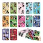 Yoosso 12 Pack Mini Spiral Notebooks, Dog Theme 12.7×7.6 Cm