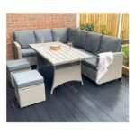 York 8 Seater Grey Rattan Corner Sofa Dining Set, Free P&P Clubcard Price