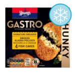 Youngs Gastro Breaded Smoked Alaska Pollock Mozzarella Cheddar 4 Fish Cakes