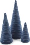 Your Hearts Content Slate Blue velvet cones set of 3, everyday mantel, nursery boy, Christmas tablescape, wedding centerpiece, modern farmhouse, tabletop tree (Slate Blue)
