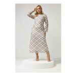 Yours Check Mesh Maxi Dress