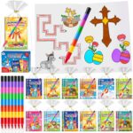 ZMLM Party Bag Fillers for Kids – 24 Pcs Colouring Books with Crayons