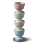 Zeal Egg Cup Stack & Store, 4-Pack with Chrome Storage