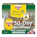 Zero in 30-Day Gel Diffuser, Natural Citronella, Mosquito Repeller, Bee Safe