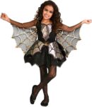 amscan – Kinderkostüm schimmernde Spinne, Kleid mit angehängten Flügeln, Karneval, Mottoparty, Halloween
