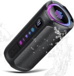 aowoka Bluetooth Speaker, Portable Wireless Bluetooth 5.4 Speaker, 20W Stereo Sound, Deep Bass, LED Display, 20H Playtime, IPX7 Waterproof, TWS Pairing for Outdoor, Party, Travel