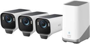 eufy Security eufyCam S3 Pro 3-Cam Kit Solar Outdoor Wireless, 4K, Max Colour Night Vision, Face Recognition (Up to 16TB)