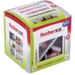 fischer DuoPower 10 x 80 S, powerful universal plug with safety screw, intelligent 2-component technology for fastening