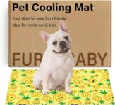 furrybaby Dog Cooling Mat for Small Dogs, Pet Cooling Mat Self-Cooling Gel Cool Mat, No Need to Refrigerate or Freeze, Apply Indoors Outdoors Car(Yellow 40x50cm)