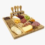 joejis Bamboo Cheese Board and Knife Set 35cm Charcuterie Board, Gift