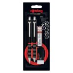 rOtring Tikky Mechanical Pencil Ballpoint Eraser & Lead Refills Set HB Lead0.5 mm Pencil Medium Point Pen Black Barrel