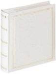 walther Design Photo Album White 200 Photos 10 x 15 cm Memo Slip-in Album Imitation Leather with Embossing