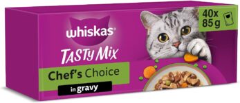 whiskas Tasty Mix 1Chefs Choice in Gravy 40x85g Pouches, Adult Cat Food