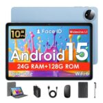 10-Inch Android 15 Tablet with Case, Keyboard, 24GB RAM