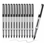 12-Pack Rollerball Gel Pens 0.5mm Black Quick-Dry