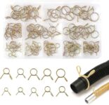 120 Piece Hose Clamp Set, 10 Sizes Galvanized Spring Clips, Hose Clamp 514 mm with Storage Box, Easy Installation for Fuel, Silicone, Air & Water Hoses