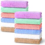 12PCS Coral Fleece Wash Cloth, Face Cloths, Multicolored
