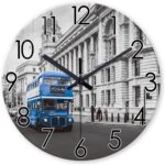 14 Inch London Glass Wall Clock Battery Operated