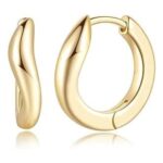 14K Gold Hoop Earrings for Women, 20mm Huggie
