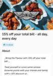 15% Discount Wingstop with Blue Light Card