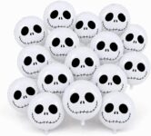 16 Halloween Balloons, White Skull Halloween Balloon Arch Set, 18-Inch