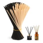 160pcs Reed Diffuser Sticks, 7.8 In, Rattan Wood, Black/Natural Mix