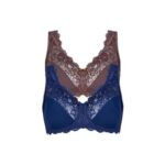 2 Pack Lily Non-Wired Lace Bras – Navy
