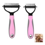 2-Pack Pet Grooming Dematting Comb & Undercoat Rake