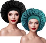 2 Pack Satin Bonnet, Sleeping Hair Wrap Silky Bonnets Hair Bonnet