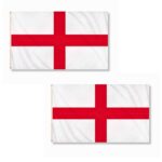 2 Pcs England St George Cross Flag 5ft x 3ft with Brass Eyelets