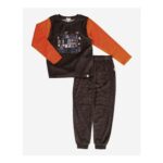 2-Piece Brown & Orange Halloween Pyjama Set
