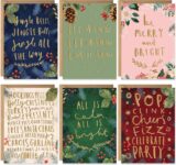 20 Christmas Cards with Envelopes and Gold Foil, Eco-friendly, Blank Assorted Greeting Notecards for Handwritten Thank You Message, Fun Playful Designs for Friends and Family