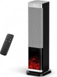2000W Ceramic Tower Heater with Flame Effect, 70 Oscillation Electric Space Heater, Smart Thermostat (15-35C), 4 Modes with ECO, Remote, 12H Timer & Safe Tip-Over Protection for Bedroom, Office
