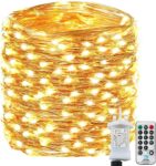220LED Fairy Lights Mains Powerd with Remote & Timer(Warm White)