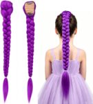 26 Purple Braided Ponytail Extension Clip In Synthetic Hairpiece Cosplay