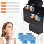 2Pcs Bubble-Cigarettes Blower Stress Toys, Bubble Machine for Adults, Fake Realistic Mini Bubbles Wand with Bubble Solution, Party Bag Fillers Outdoor Garden Toys