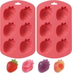 2pcs Silicone Strawberry Moulds, Fruit Shapes Gummy Moulds