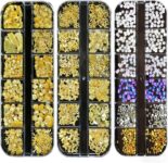 3 Boxes 3D Nail Charms, Ocean Style Butterfly And Shell Rhinestones, Metal Nail Art Gems, multi-shape nail charms 3D Flatback Gems For DIY Nails