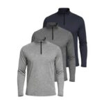 3-Pack Mens Quarter Zip Pullover Long-Sleeve Thermal Tops XL
