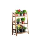 3-Tier Lightweight Wooden Plant Ladder with Trellis