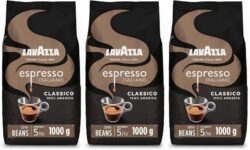 3 x Lavazza, Espresso Italiano Classico, Coffee Beans, Intensity 5/10, 100% Arabica, Light Roast, 1 kg (3kg Total) S&S £39.95/£36.42