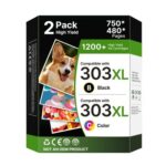 303XL Black & Tri-Colour Ink Cartridges for HP 303/303XL (2-Pack)