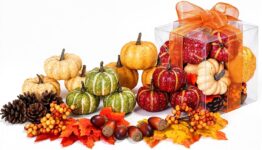 30PCS Artificial Pumpkins Gift Box Set,Colorful Autumn Decorations